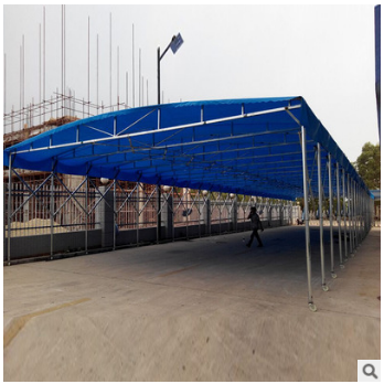 大型推拉帳篷伸縮休閑雨棚活動(dòng)遮陽(yáng)遮雨帳篷汽車移動(dòng)車棚定制