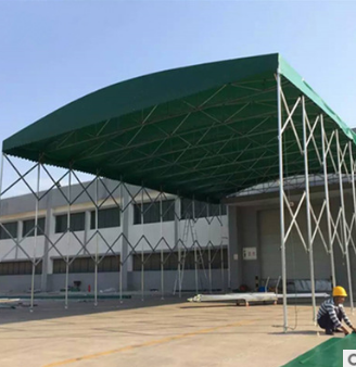 大型推拉帳篷伸縮休閑雨棚活動(dòng)遮陽(yáng)遮雨帳篷汽車移動(dòng)車棚定制