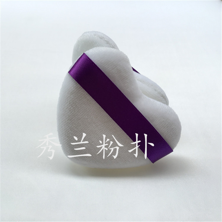 廣州秀蘭 桃心純棉植絨粉撲天鵝絨粉撲短絨毛化妝美容好工具