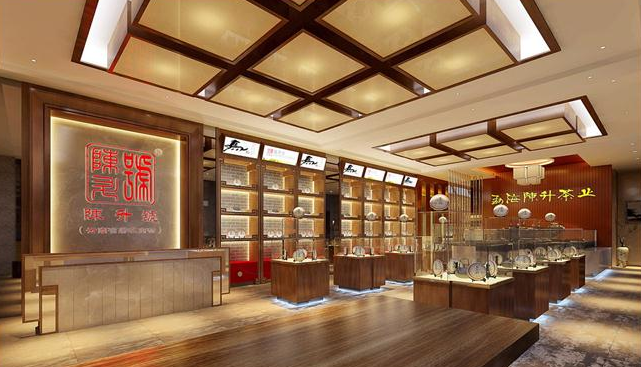 茶業(yè)展廳展示設(shè)計(jì)，茶業(yè)展廳效果圖