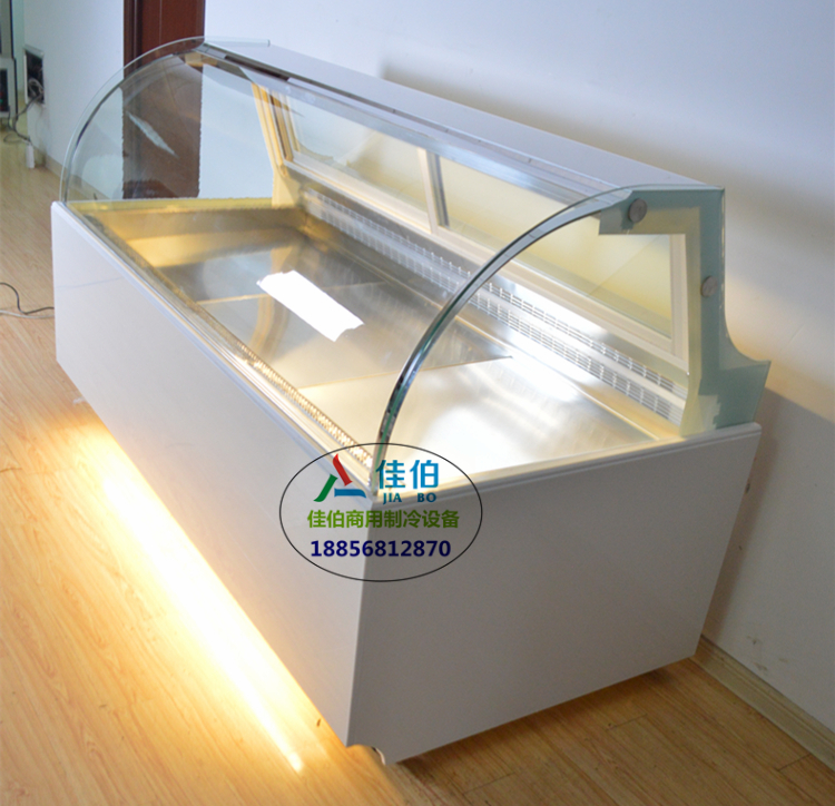 1.2米長度鋼化玻璃鴨脖柜多少錢，衡陽直冷冷藏鎖鮮裝熟食展示柜