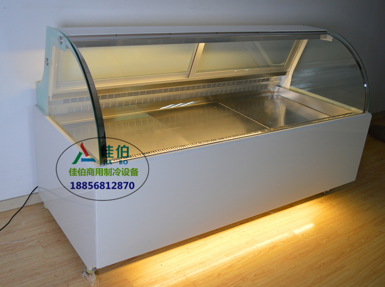 周黑鴨鴨脖柜冷藏溫度，株洲弧形后開門熟食柜沒有層架