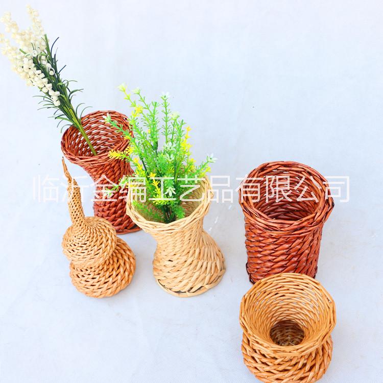 柳編花瓶 柳編收納筐 柳編園藝