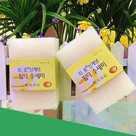 深圳洗碗海綿擦批發(fā)價(jià) 深圳清潔海綿哪家好 深圳廚房百潔擦 旺柔2片裝洗碗海綿擦絲瓜綿百潔布