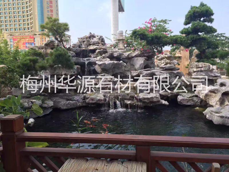 供應(yīng)梅州園林雕塑魚池假山圍欄花架涼亭