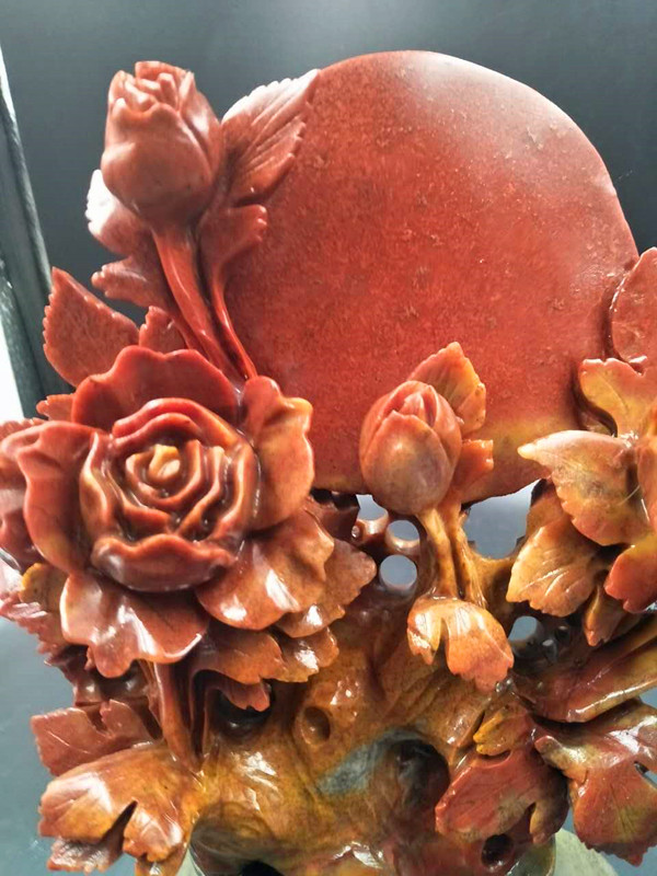 壽山石花開富貴*擺件工藝品禮品