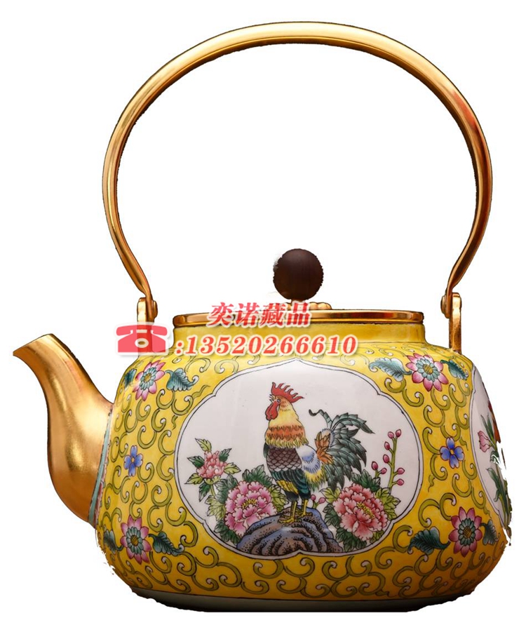 《吉祥三寶銅胎畫琺瑯》壺、明成化雞缸杯套組 三位大師共同創(chuàng)作