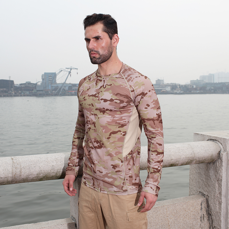 酋長魔蝎運(yùn)動型速干長袖T戶外運(yùn)動迷彩速干長袖袖T恤廠家定制