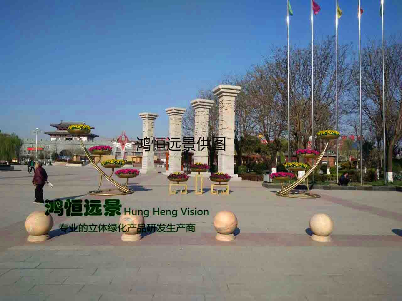 戶外大型鐵藝花架，室外景觀立體花架