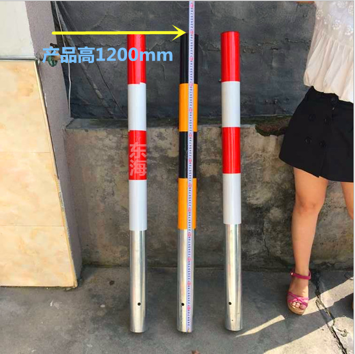 紅白鋼管警示柱 隔離樁*鐵立柱防撞柱反光柱1.2米 預(yù)埋柱