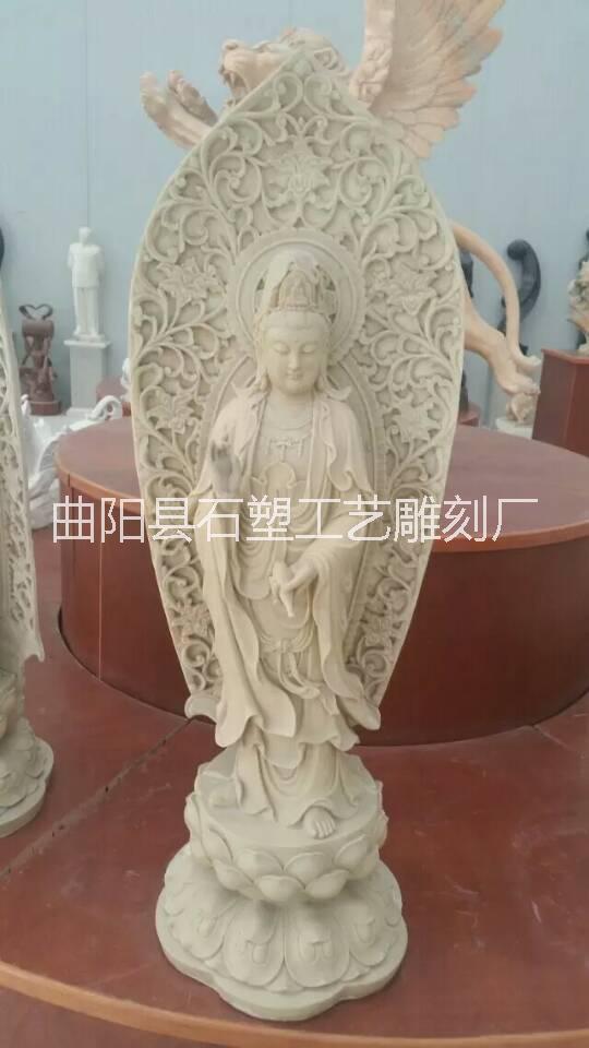 廠家供應(yīng)漢白玉石雕滴水觀音 大理石觀音雕像 寺廟廣場(chǎng)雕塑擺件