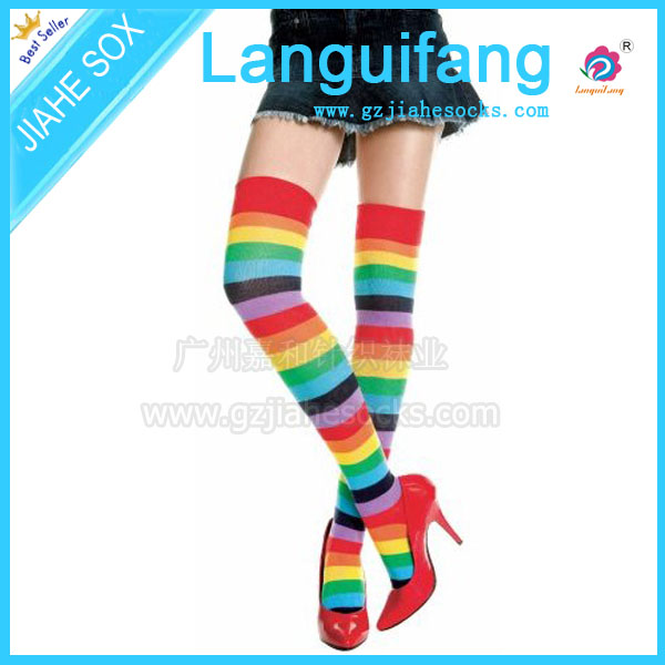 時尚三骨襪四骨襪長筒女襪 條紋格子女士長襪 專業(yè)定制長筒襪