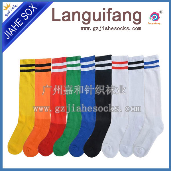 廣州足球襪 雙針條紋足球襪 長(zhǎng)筒襪 尼龍襪 錦綸足球襪 足球襪廠