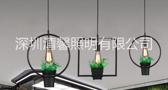 植物吊燈復(fù)古創(chuàng)意簡約個性餐廳酒吧櫥窗辦公室服裝店裝飾燈具 綠色植物燈