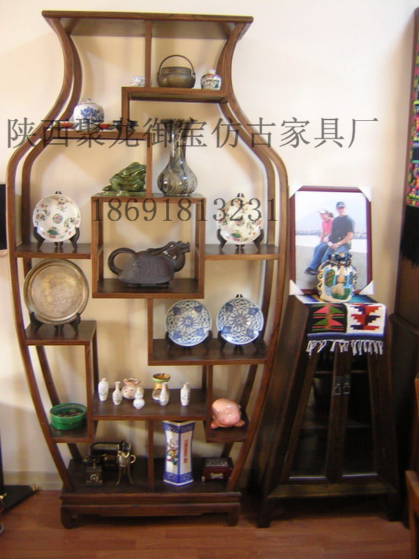 西安仿古博古架 榆木博古架