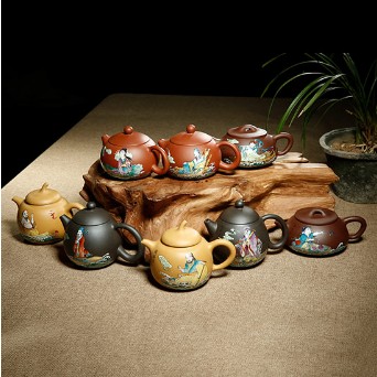 八仙過?，m瑯彩珍藏級紫砂壺