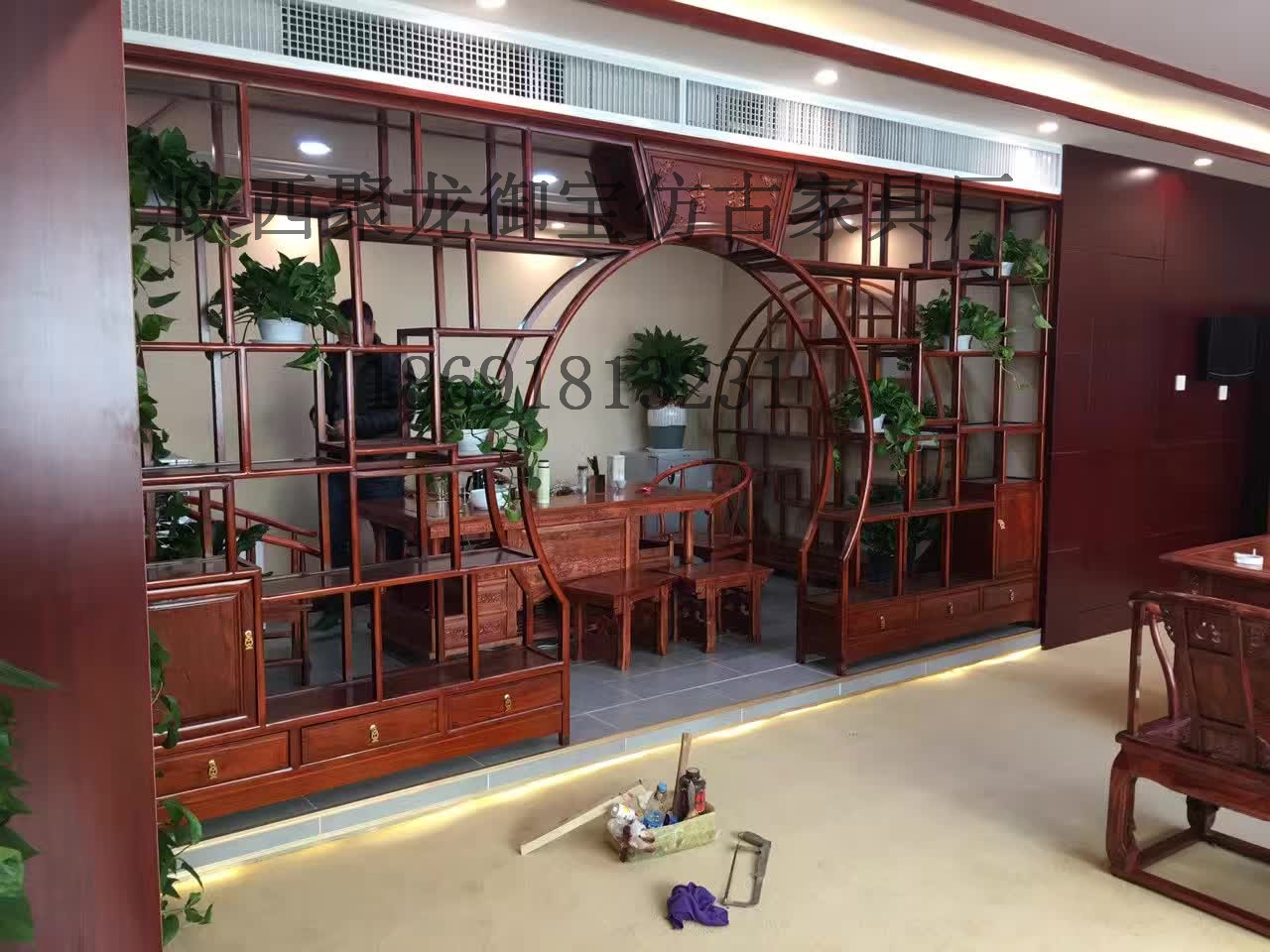 西安仿古博古架 榆木博古架