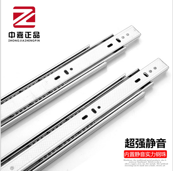 4512 廠家 反彈緩沖滑軌 抽屜滑道 鋼珠導(dǎo)軌 三節(jié)滑軌櫥柜五金 抽屜三節(jié)鋼珠導(dǎo)軌