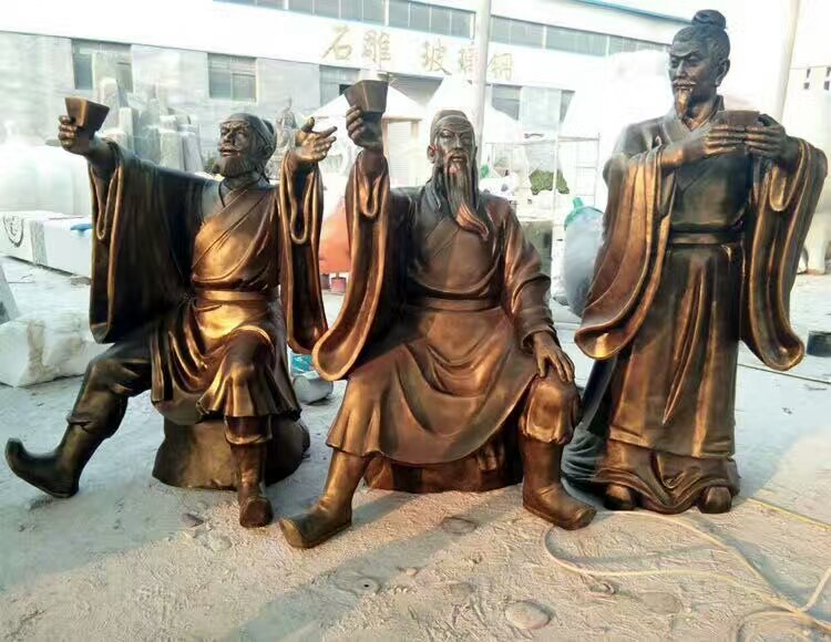 玻璃鋼孔子雕塑 玻璃鋼桃園三結(jié)義雕塑