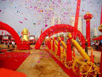 開業(yè)慶典竣工奠基拱門  空飄  *禮炮