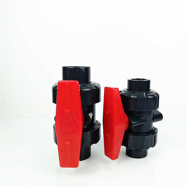 PVC給水雙由令球閥開(kāi)關(guān) 耐酸堿UPVC活接球閥 PVC-U球閥