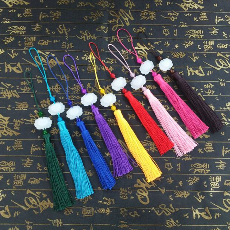 楊冪白淺三生三世十里桃花玉清昆侖扇須扇墜白玉蓮花吊穗流蘇