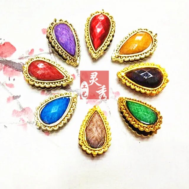 中國結(jié)流蘇配件 寶石鉆穗子風(fēng)尾流蘇配件 寶石吊穗顏色齊全 寶石帽