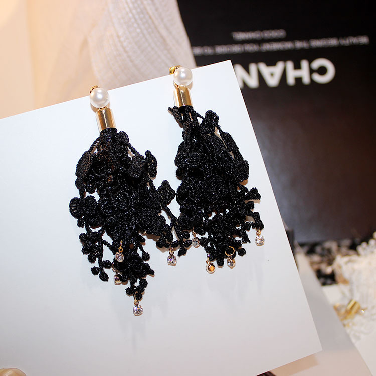 *款韓國(guó)氣質(zhì)百搭蕾絲花朵鏈條兩戴式耳釘耳環(huán)女廠家直銷  *款韓國(guó)氣質(zhì)百搭蕾絲耳環(huán)