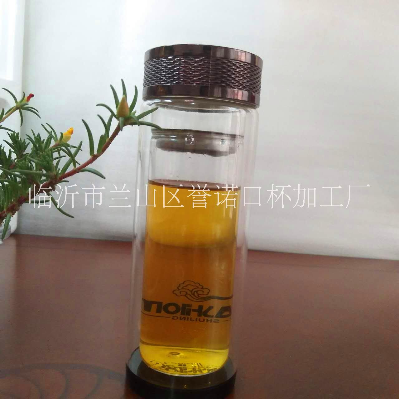 山東臨沂黑雕蓋水晶雙層玻璃杯禮品杯生產廠家個性定制加logo