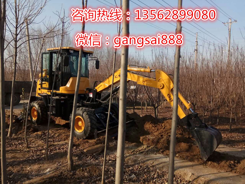 陜西輪式小型挖掘機(jī)@ 陜西30膠輪挖掘機(jī)@能破碎能抓能挖的挖掘機(jī)