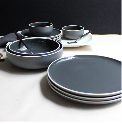 西餐具盤碗碟套裝 西式白線條ZEROKY-CLAN牛排盤甜品盤西餐具盤碗碟套裝供貨商
