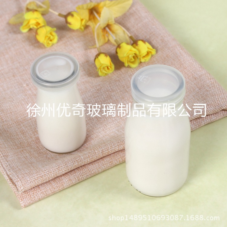 供應玻璃飲料瓶 鮮奶瓶布丁瓶 玻璃瓶定制加印logo