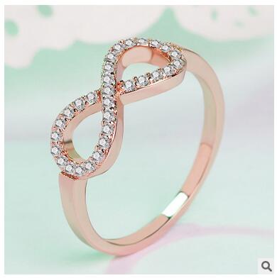 批發(fā)小百貨手飾歐美幾何型玫瑰金戒指女 仿真鉆戒對戒 Jewelr
