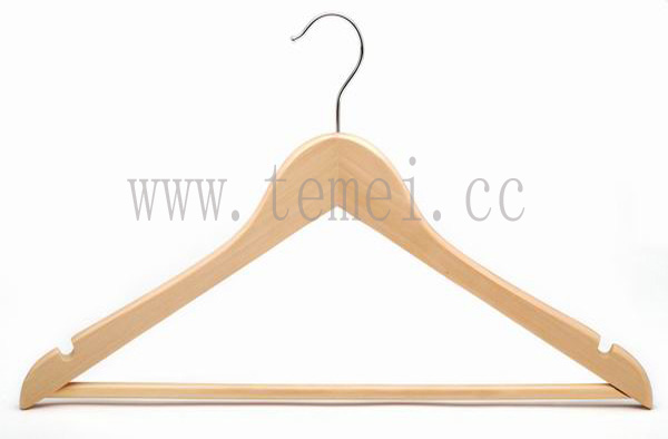 實(shí)木衣架植絨木制兒童裝褲架夾木衣