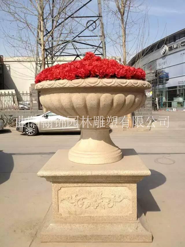 石雕花缽花盆曲陽 裝飾花缽花盆報價 花缽廠家直銷 石雕花盆供應(yīng)