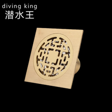 新款優(yōu)質(zhì)全銅地漏 全銅本色冷沖面板深水封防臭地漏 單用地漏衛(wèi)浴洗