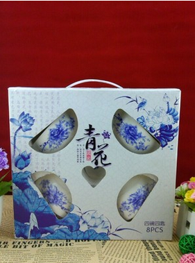 供應(yīng)陶瓷青花碗餐具套裝 碗盤碟批發(fā)  創(chuàng)意陶瓷餐具套裝禮品