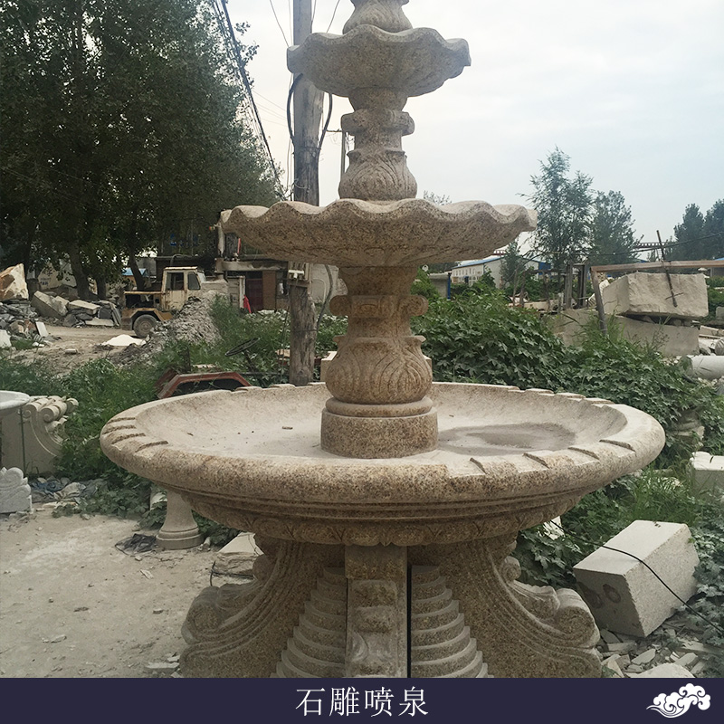別墅庭院/園林廣場石雕噴泉定制定制流水噴泉花盆雕塑擺件