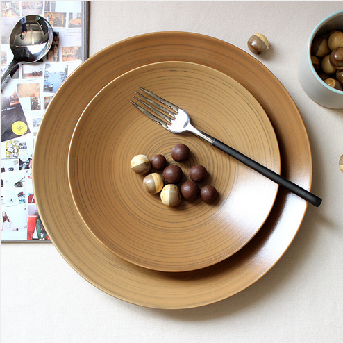 Studio復(fù)古外貿(mào)西餐盤早餐盤個(gè)性設(shè)計(jì)陶瓷盤子8寸盤11寸盤