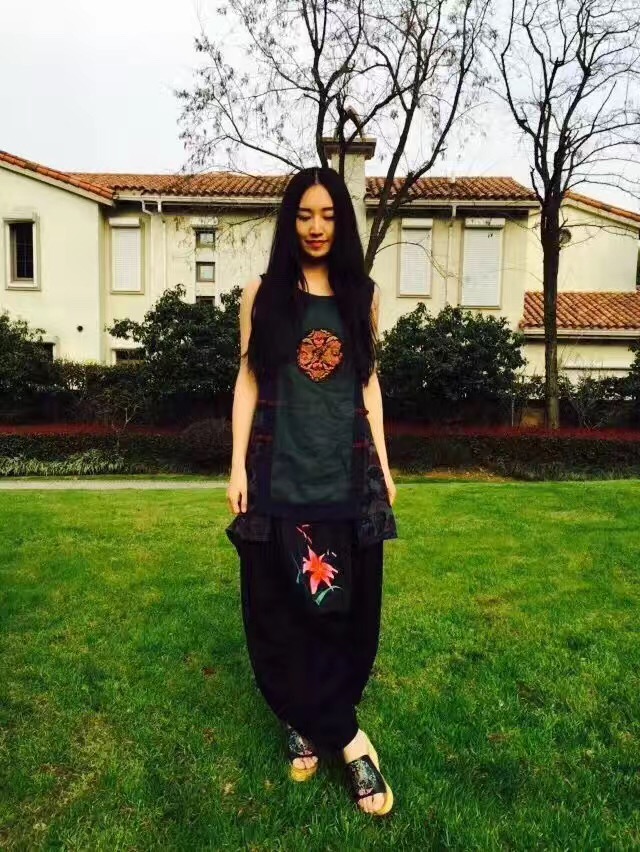 吉丘古兒17夏女裝民族風原創(chuàng)設計亞苧棉麻依丁可唯夏姿綺品牌折扣