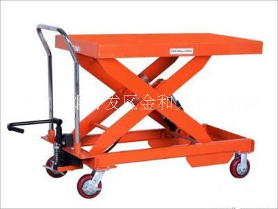 供應(yīng)中山單剪叉小平臺移動手推升降叉車  手動液壓小平臺車