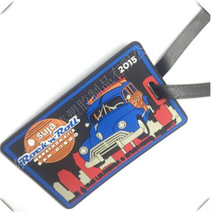 新品添加LOGO主題推廣箱包旅行紀(jì)念PVC軟膠卡套吊牌身份識(shí)別工