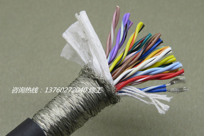 30芯0.2平方TRVSP30*0.2mm2高柔性耐磨拖鏈雙絞屏蔽電纜 30芯拖鏈電纜