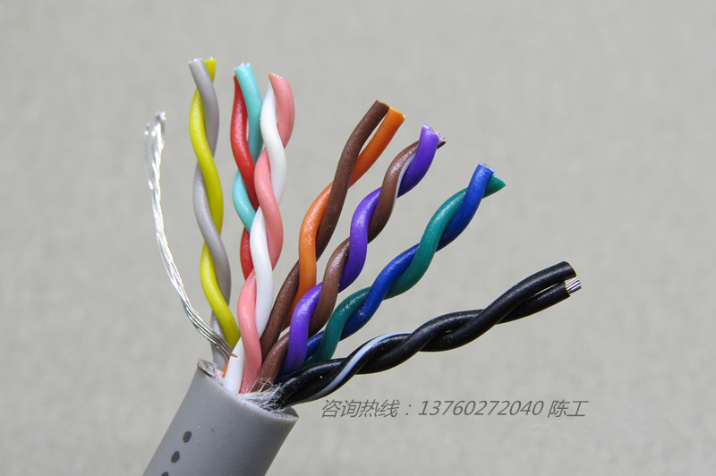 深圳14芯耐折抗拉1000萬次TRVSP14*0.3mm2雙絞*機器人拖鏈電纜 14芯機器人拖鏈電纜