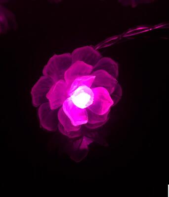 led彩燈閃燈串燈 LED蓮花電池?zé)?花類造型圣誕燈串批發(fā)