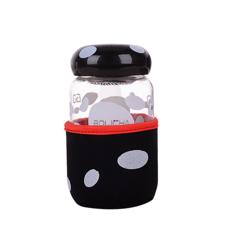 蘑菇杯玻璃杯帶蓋茶漏茶杯迷你學(xué)生杯情侶杯禮品杯廣告杯定制logo 蘑菇杯水杯