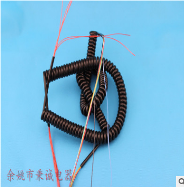 兩芯三芯多用途彈簧線 高彈力亮光亞光卡子連接線彈簧線