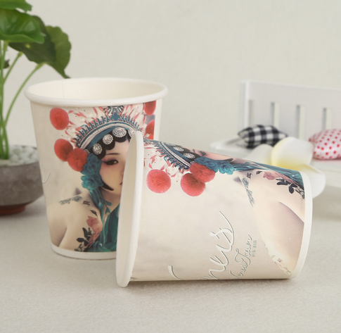 廠家直銷公司京劇廣告喜慶一次性紙杯創(chuàng)意精美彩印紙杯子