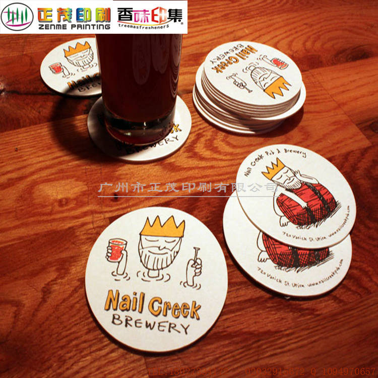 高密度 酒店、賓館 酒店用品 禮品促銷 紙杯墊定制logo廣州廠家紙杯墊