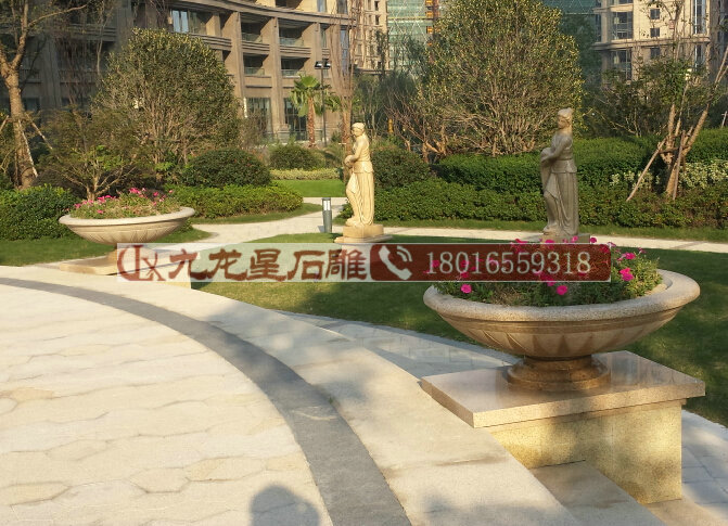 花崗巖石雕花缽批發(fā)價(jià)熱賣中 園林裝飾花盆 精雕細(xì)刻 廠家熱銷